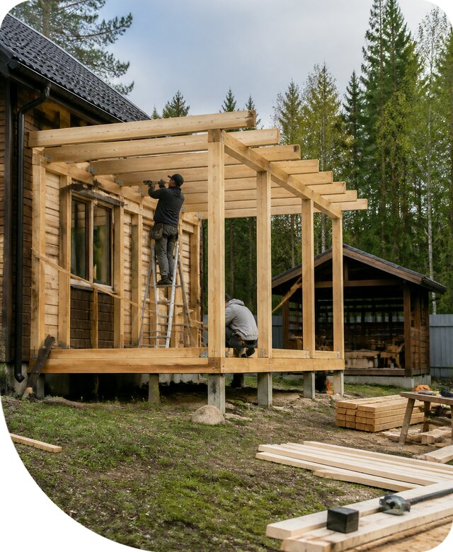 Строительство пристроек и построек на участке в Кстове