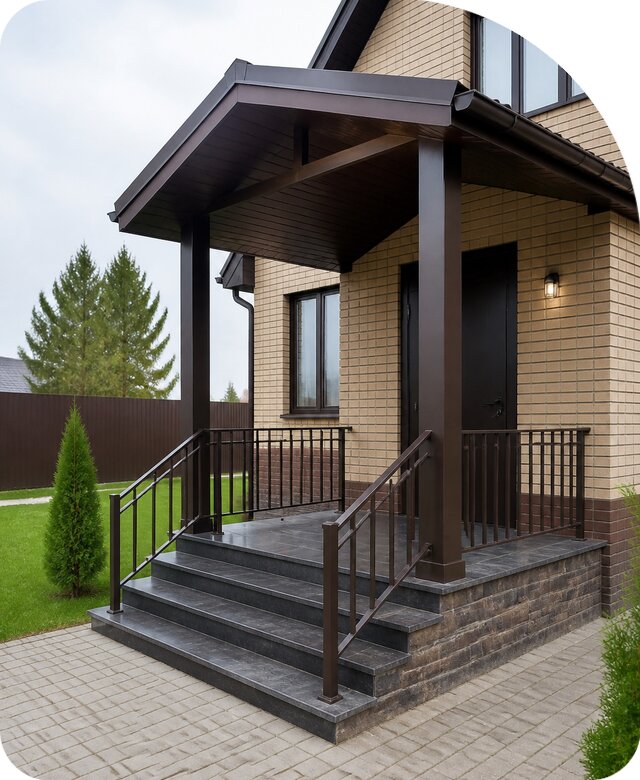 Крыльцо с навесом в Кстове по цене от 86564 р. | РадиДОМА-Ксв